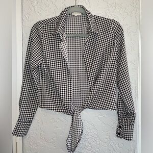 Say Anything Black and White Checkered Women's Top